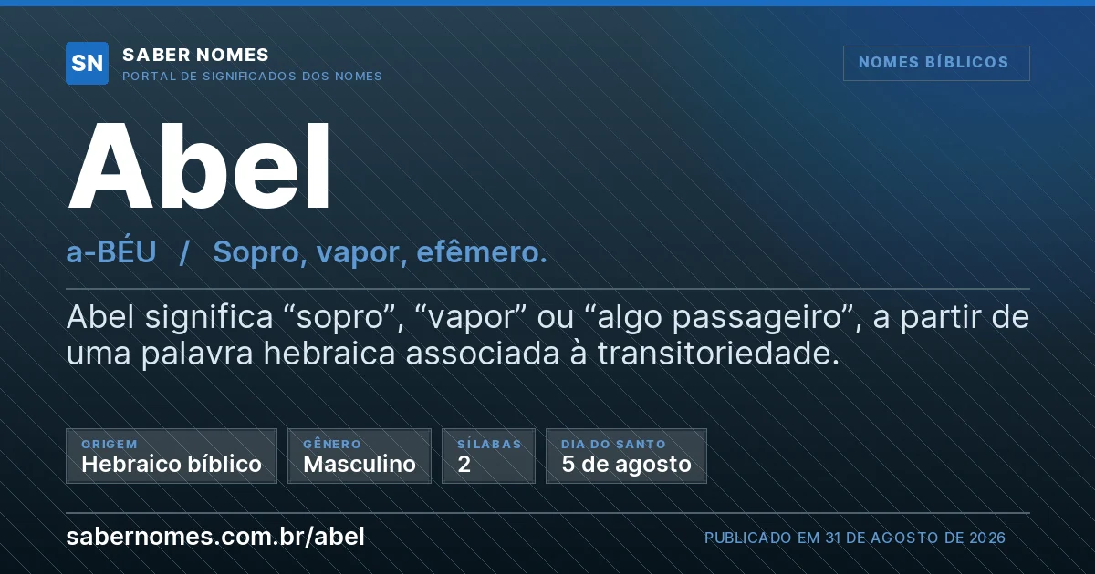 Imagem com o significado do nome Abel
