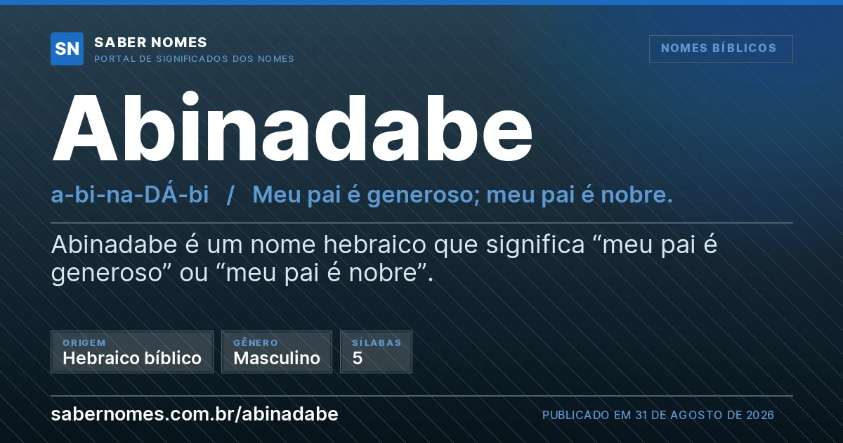 Imagem com o significado do nome Abinadabe