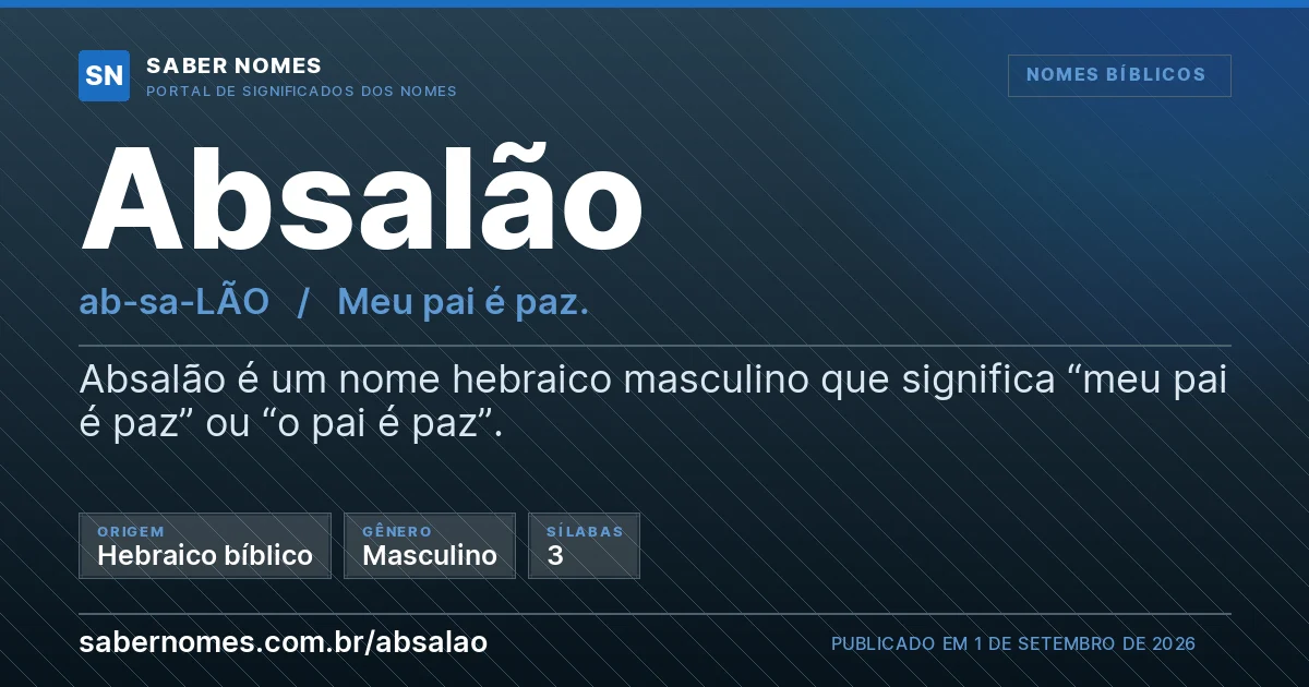 Imagem com o significado do nome Absalão