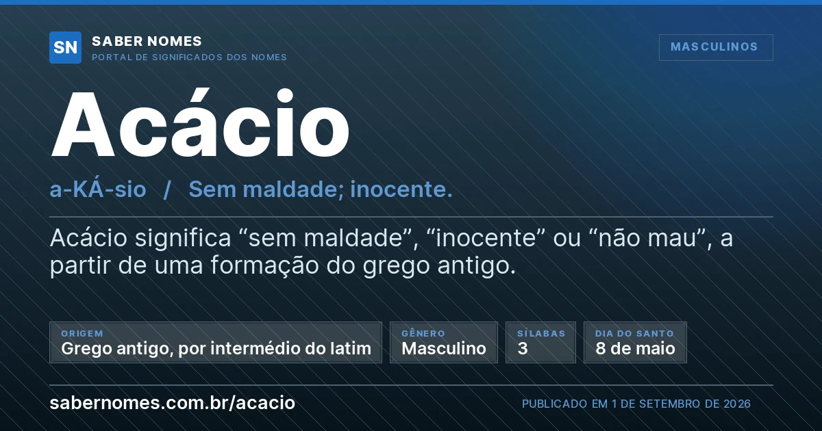 Imagem com o significado do nome Acácio