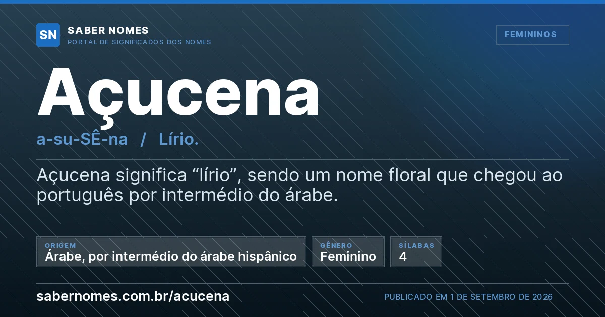 Imagem com o significado do nome Açucena