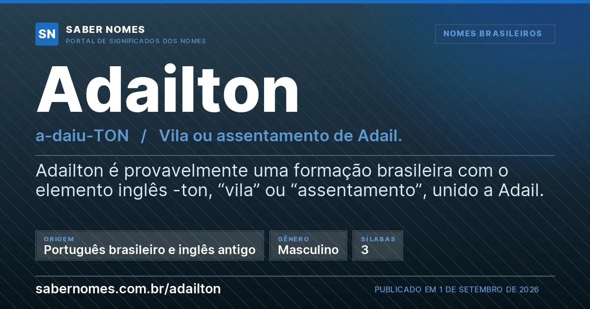 Imagem com o significado do nome Adailton