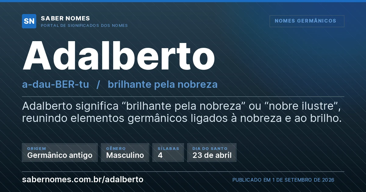 Imagem com o significado do nome Adalberto
