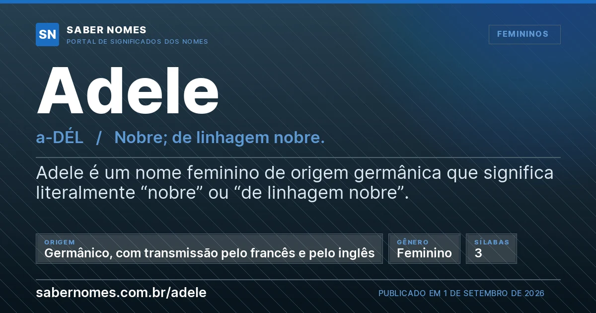 Imagem com o significado do nome Adele