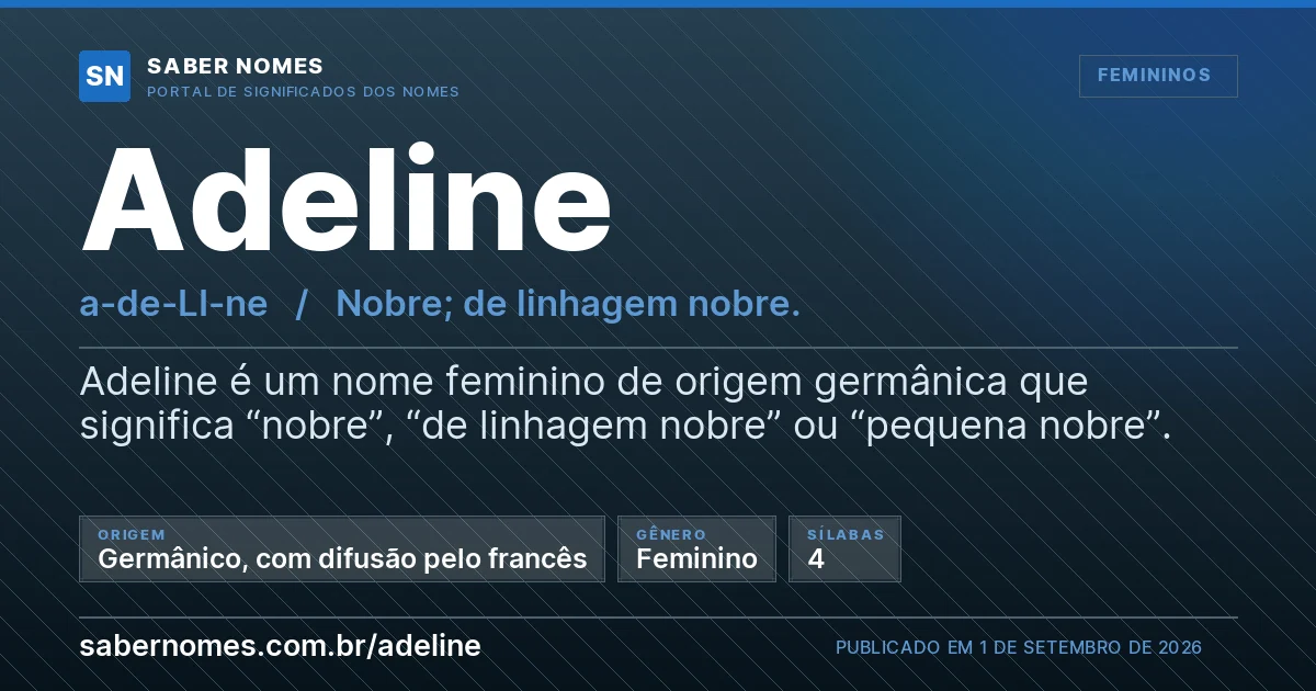 Imagem com o significado do nome Adeline