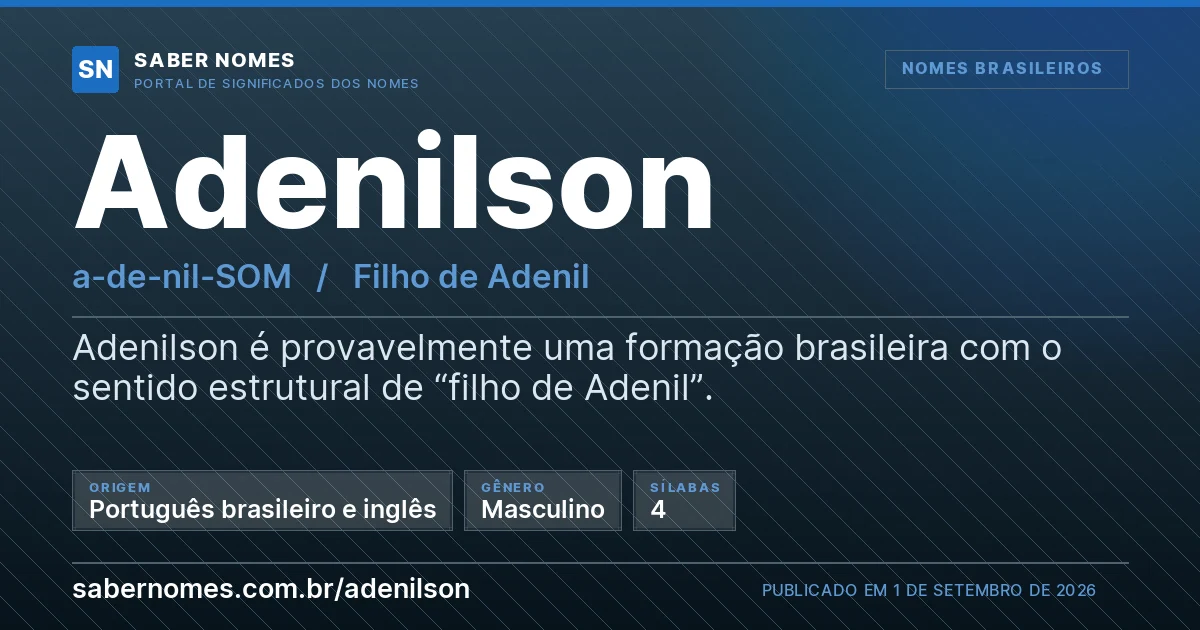 Imagem com o significado do nome Adenilson
