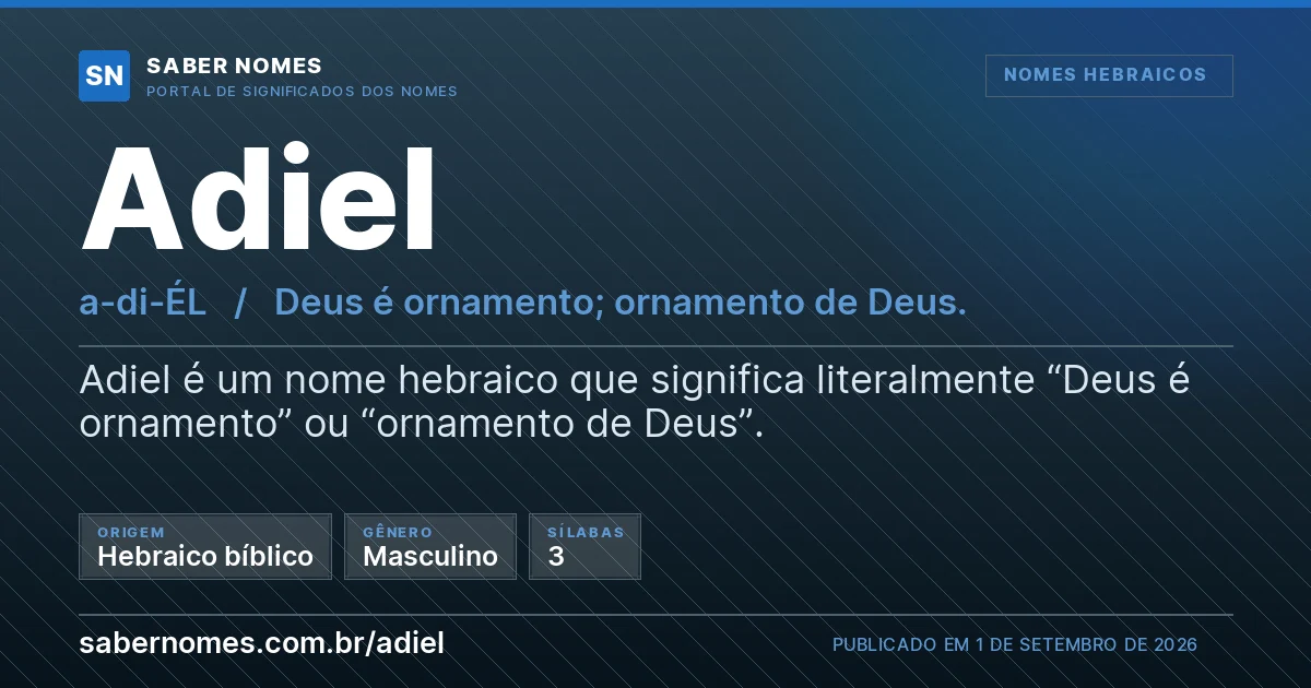 Imagem com o significado do nome Adiel