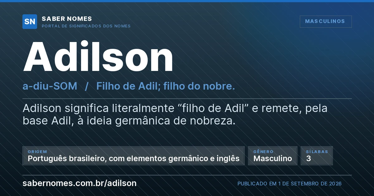 Imagem com o significado do nome Adilson