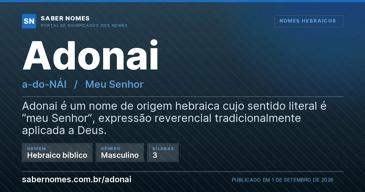Imagem com o significado do nome Adonai