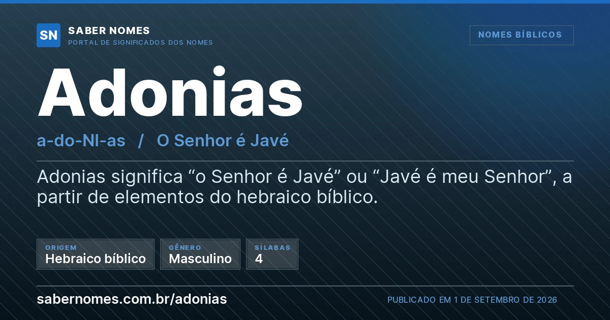 Imagem com o significado do nome Adonias