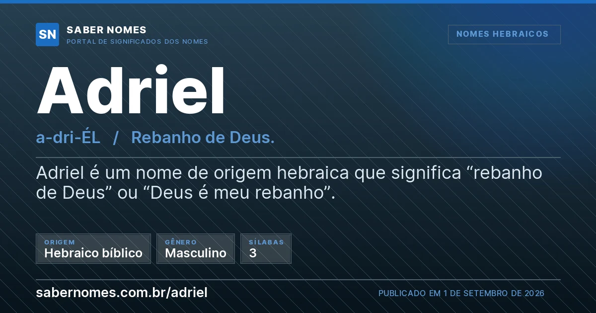 Imagem com o significado do nome Adriel