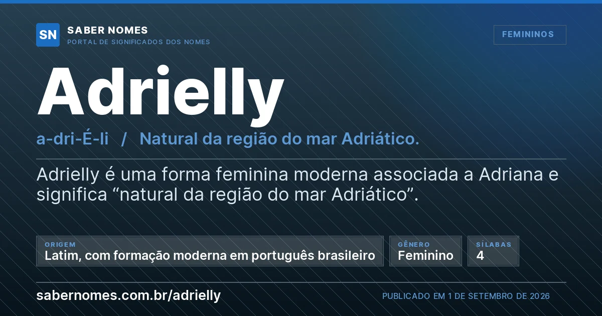 Imagem com o significado do nome Adrielly