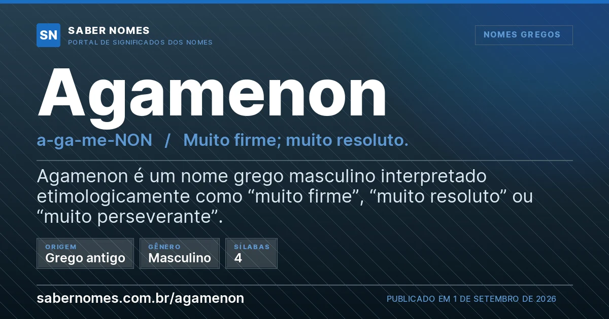 Imagem com o significado do nome Agamenon