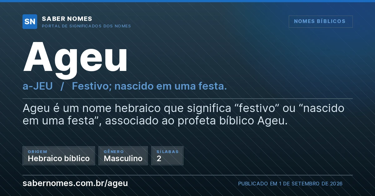 Imagem com o significado do nome Ageu