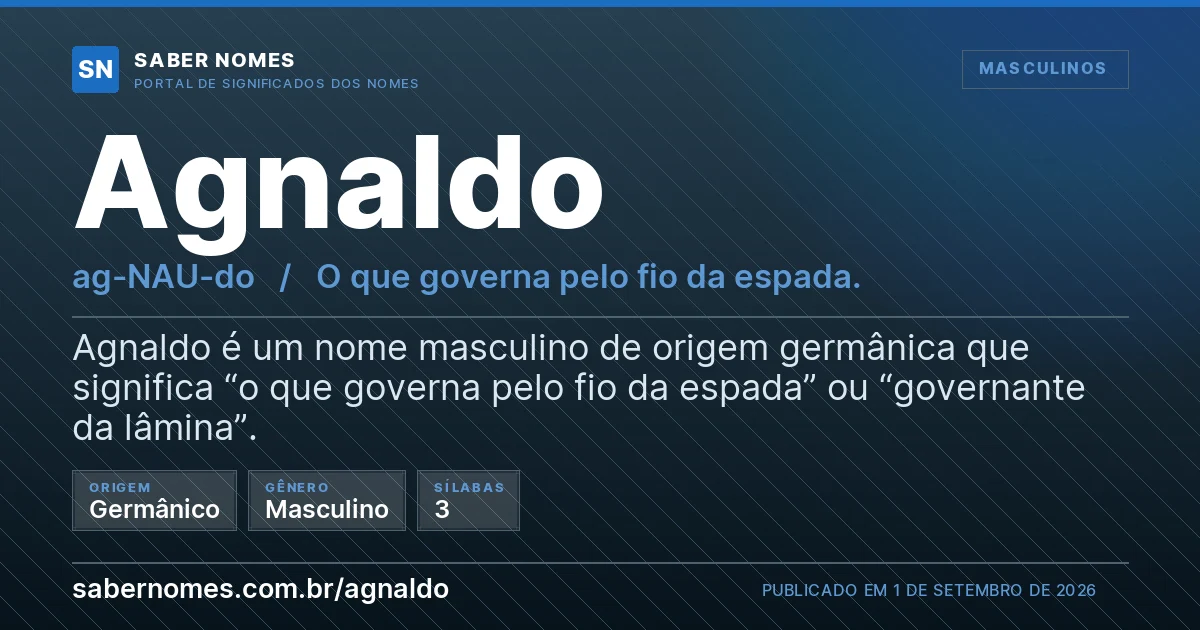 Imagem com o significado do nome Agnaldo