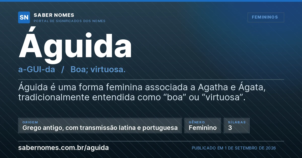 Imagem com o significado do nome Águida