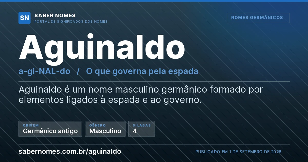 Imagem com o significado do nome Aguinaldo