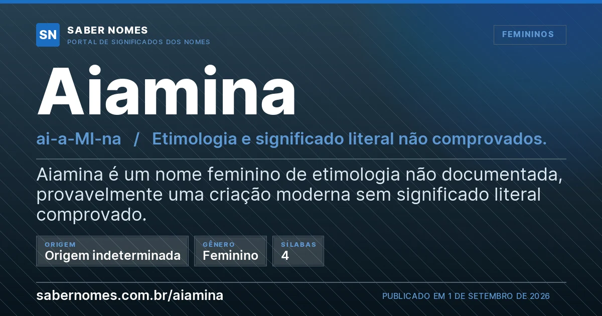 Imagem com o significado do nome Aiamina