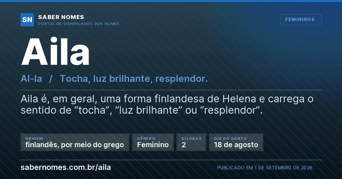 Imagem com o significado do nome Aila