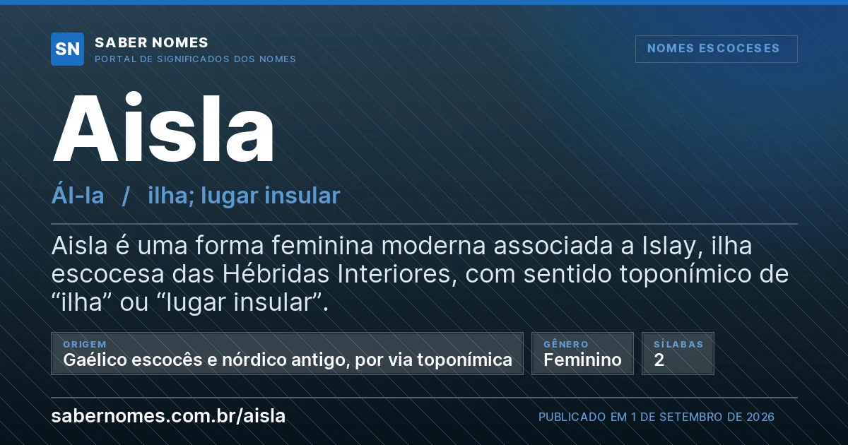 Imagem com o significado do nome Aisla