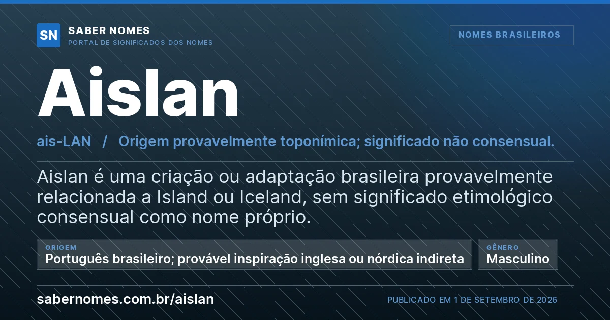 Imagem com o significado do nome Aislan