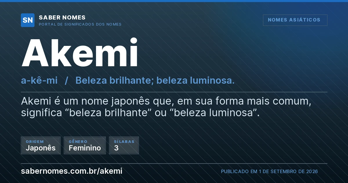 Imagem com o significado do nome Akemi