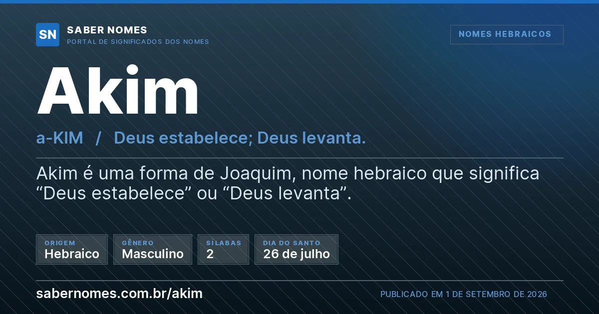 Imagem com o significado do nome Akim