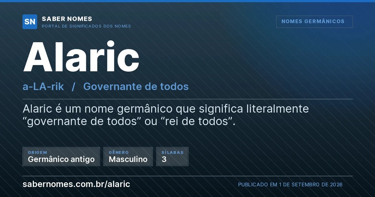 Imagem com o significado do nome Alaric