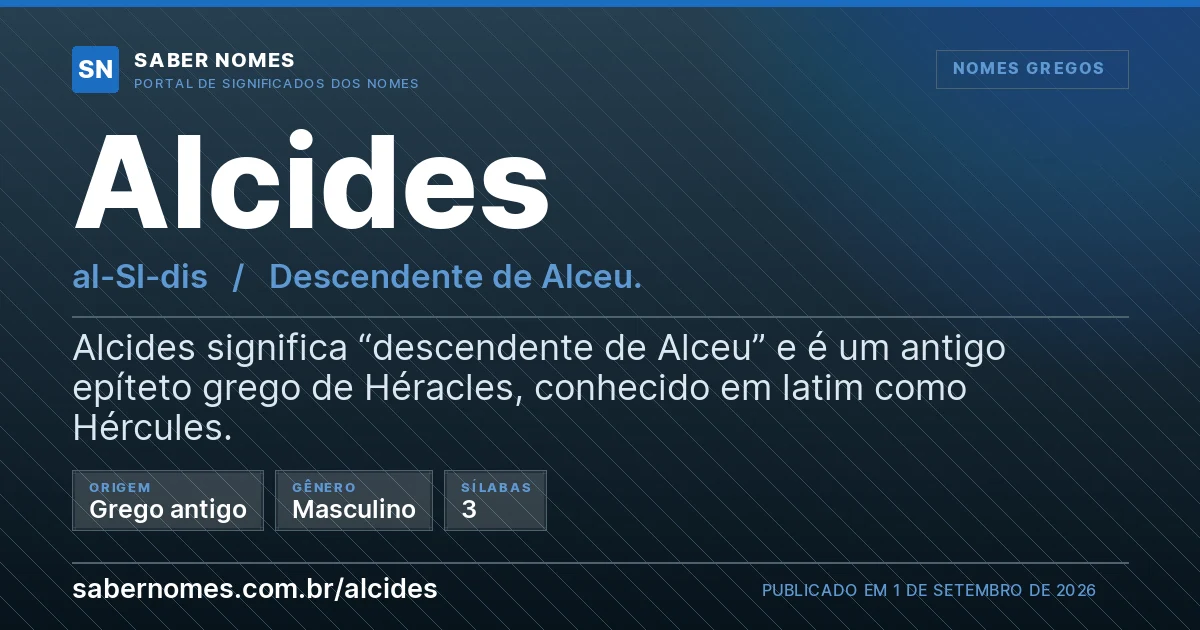 Imagem com o significado do nome Alcides