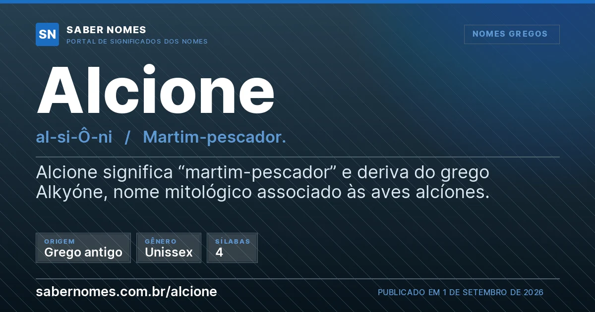 Imagem com o significado do nome Alcione