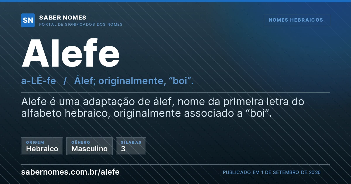 Imagem com o significado do nome Alefe