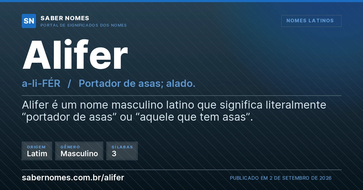 Imagem com o significado do nome Alifer