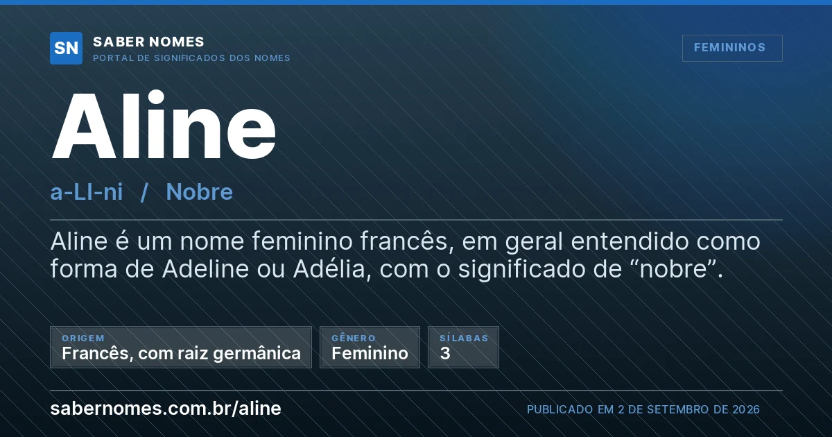 Imagem com o significado do nome Aline