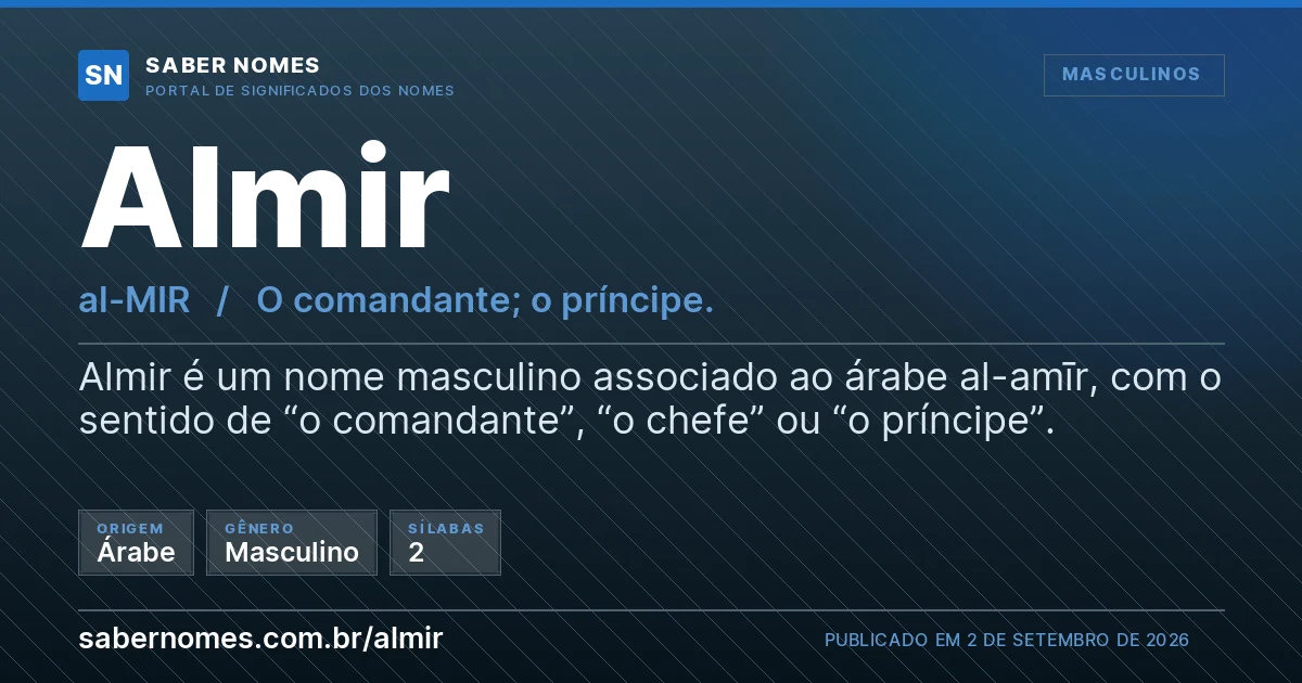 Imagem com o significado do nome Almir