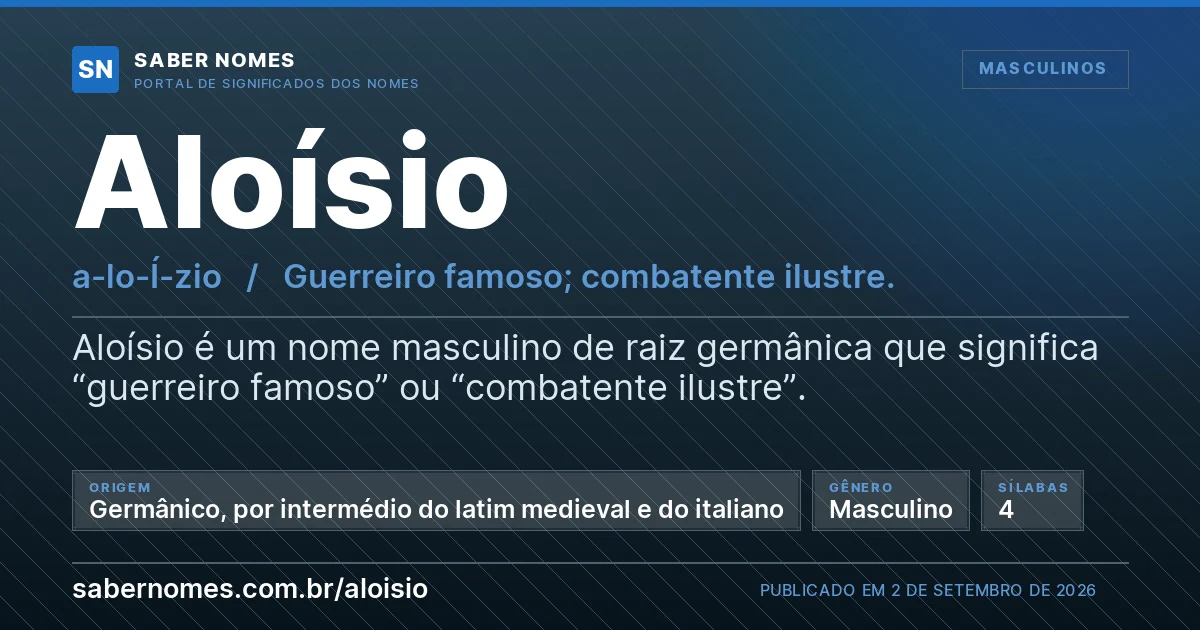 Imagem com o significado do nome Aloísio