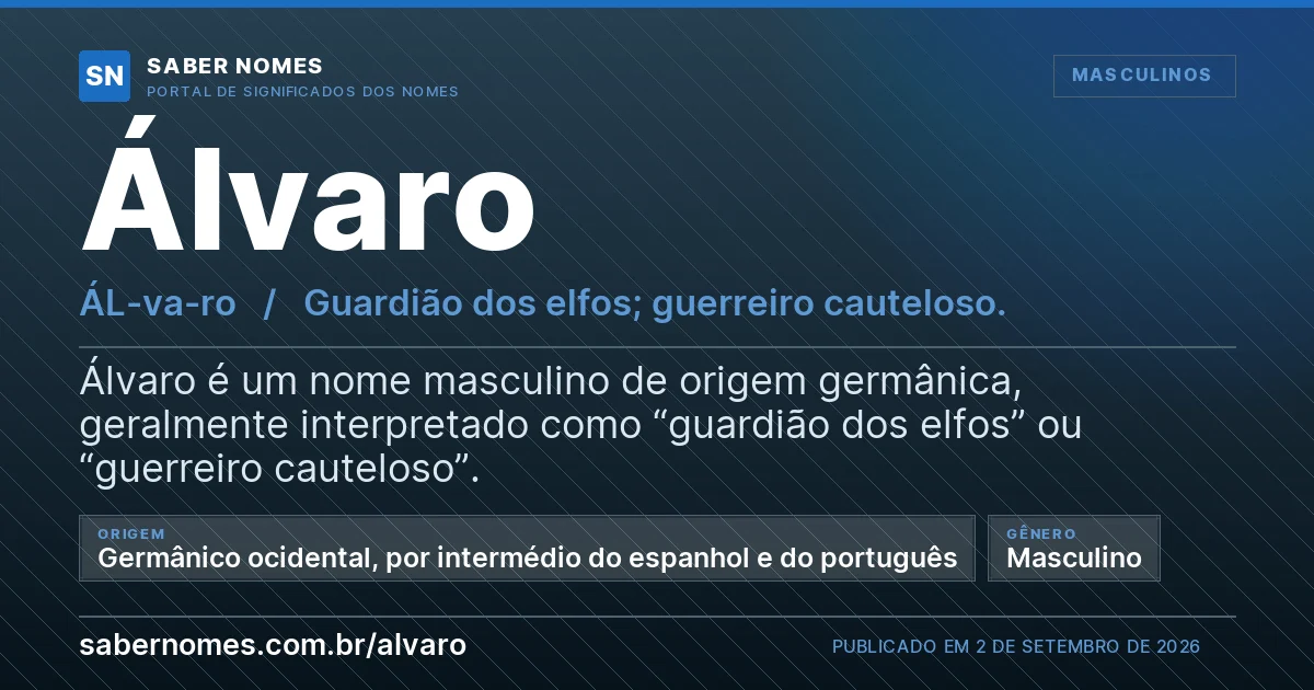 Imagem com o significado do nome Álvaro