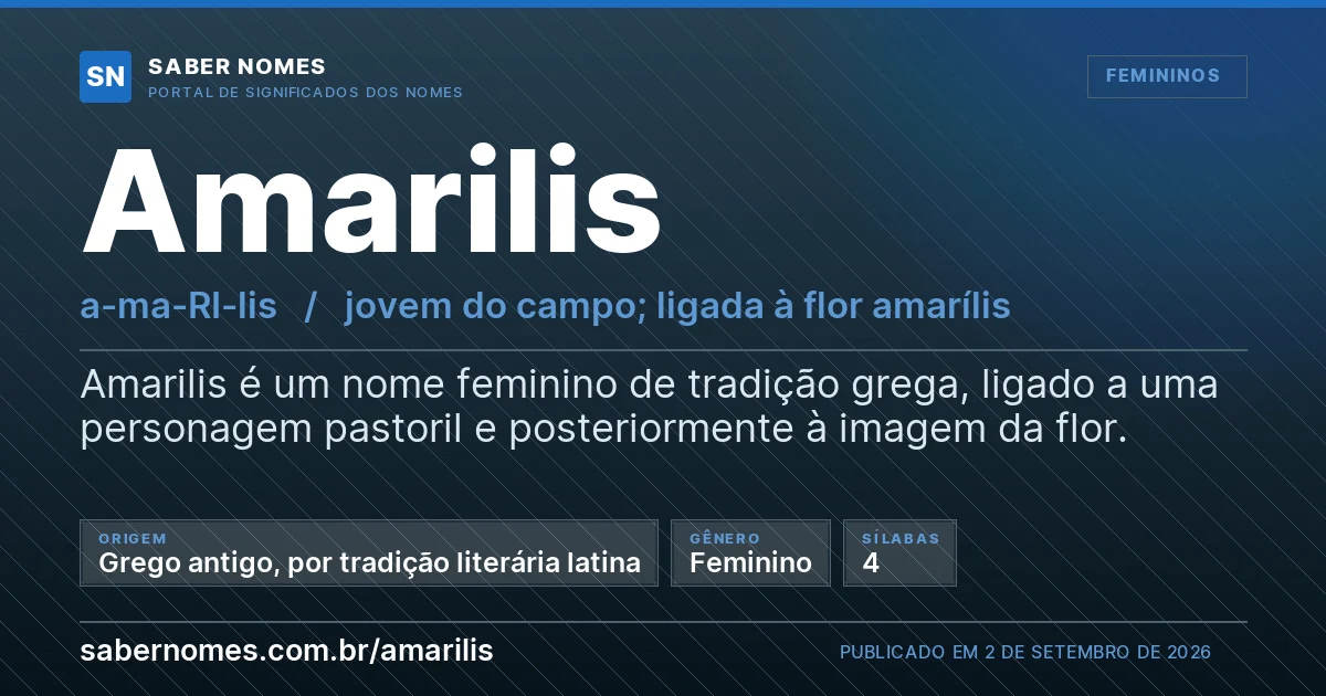 Imagem com o significado do nome Amarilis