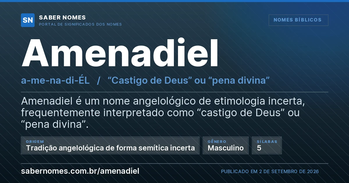 Imagem com o significado do nome Amenadiel