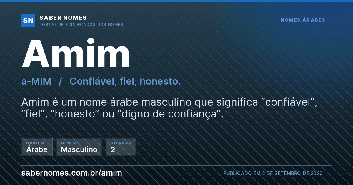 Imagem com o significado do nome Amim