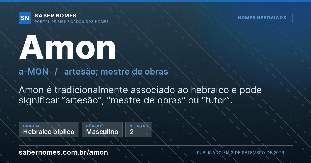 Imagem com o significado do nome Amon