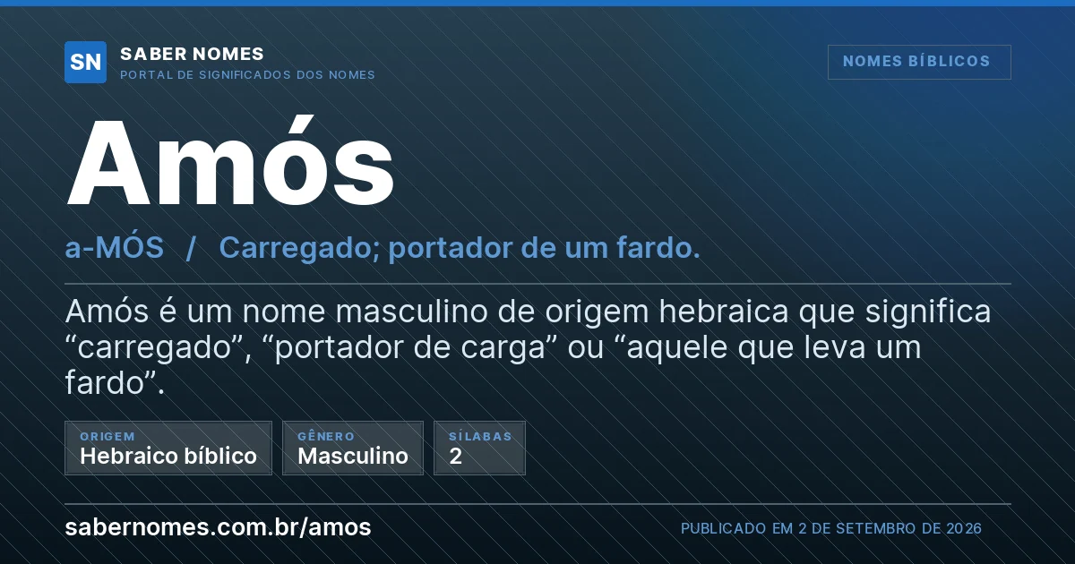 Imagem com o significado do nome Amós