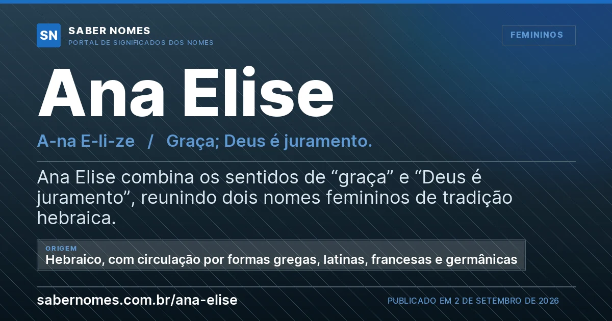 Imagem com o significado do nome Ana Elise