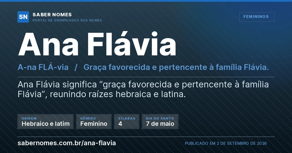 Imagem com o significado do nome Ana Flávia
