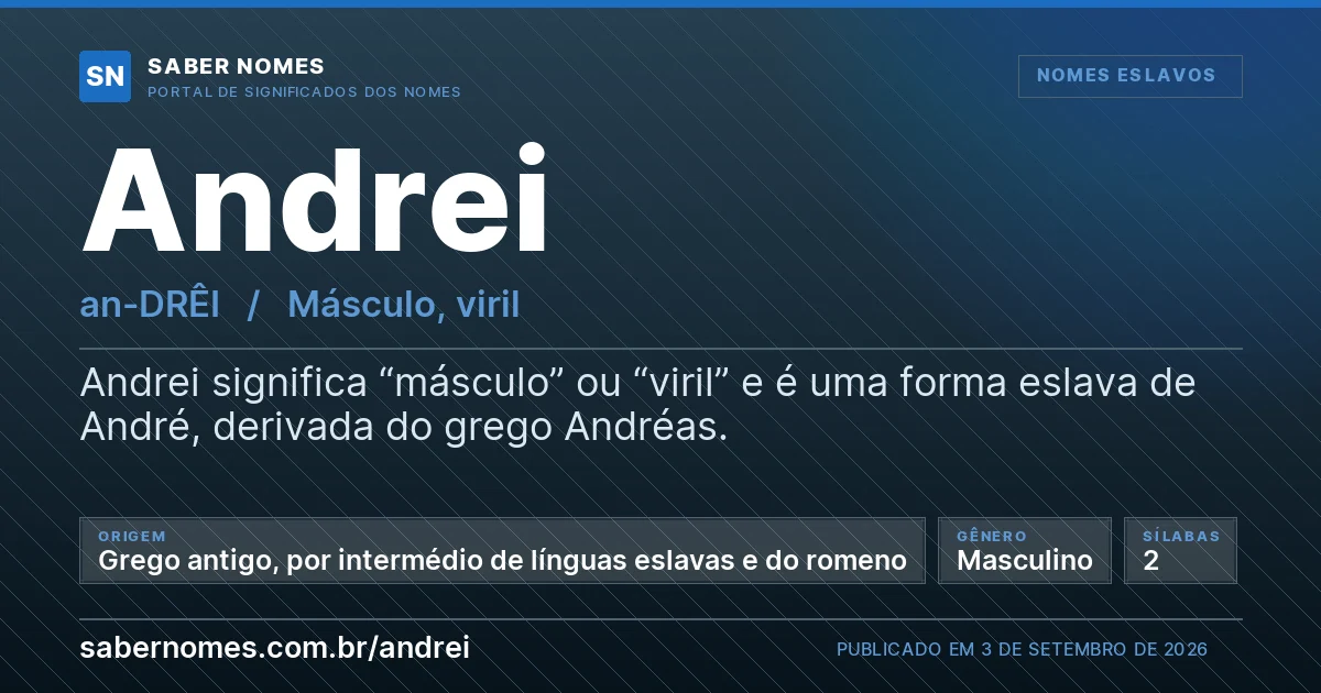 Imagem com o significado do nome Andrei