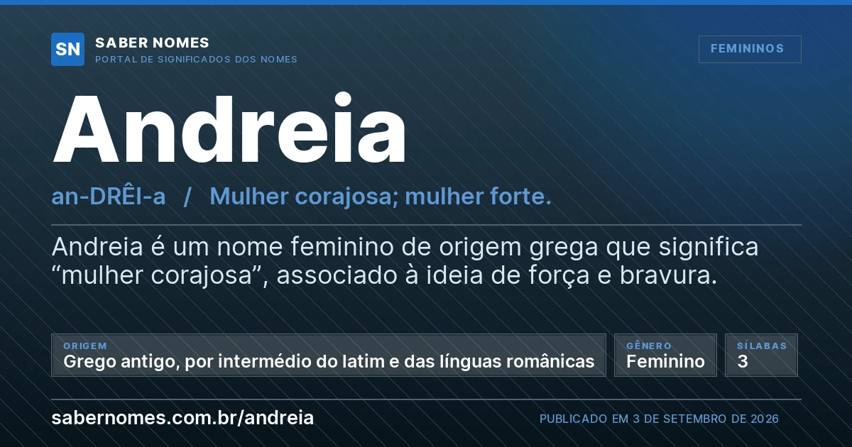 Imagem com o significado do nome Andreia