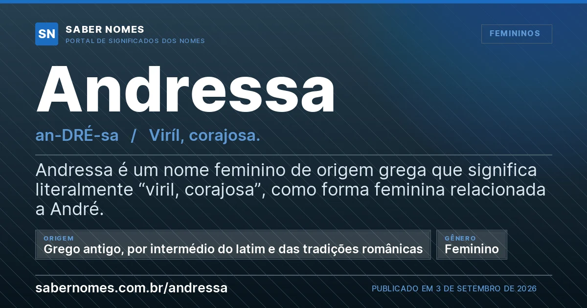Imagem com o significado do nome Andressa
