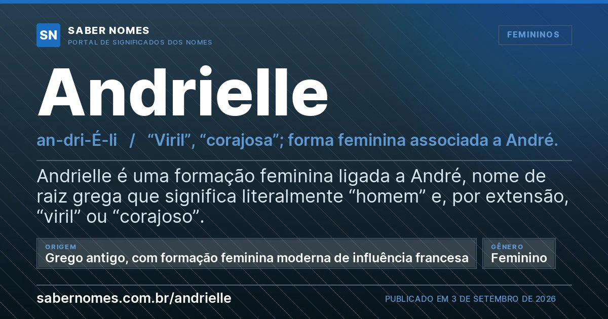 Imagem com o significado do nome Andrielle