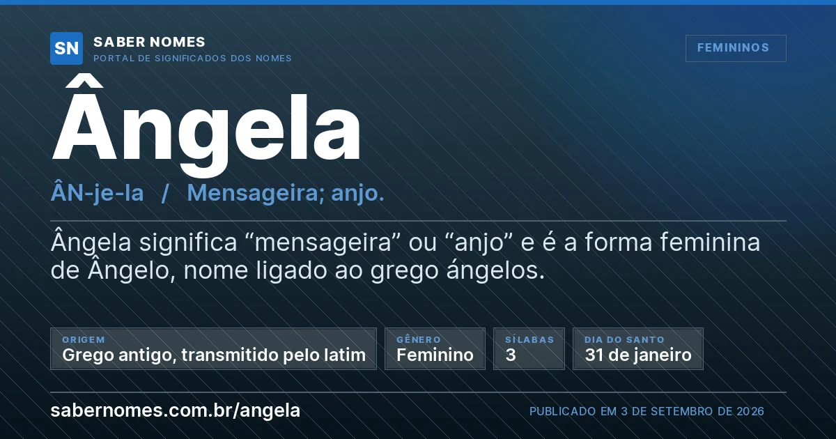 Imagem com o significado do nome Ângela