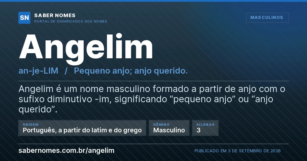 Imagem com o significado do nome Angelim