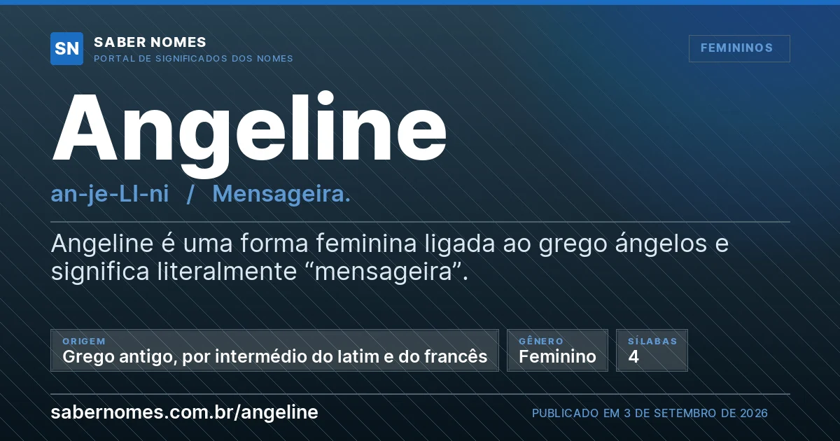 Imagem com o significado do nome Angeline